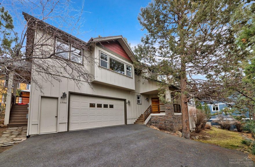 Looking for a home with an attached apartment on the westside of Bend? Located on a dead end street only 3 blocks from Newport Market, cafes and restaurants. Main house has a master suite and 2 additional bedrooms upstairs. Main level of the home is an open floor plan with a gas fireplace, and lots of natural light. Apartment is a one bedroom one bathroom with a separate entrance. Refrigerators and washer / dryers in both units are included. Perfect for investment, multi generational living, or extra income. Take NW 11th up the hill from Portland Ave, left on NW Quincy, First right in NW 12th.