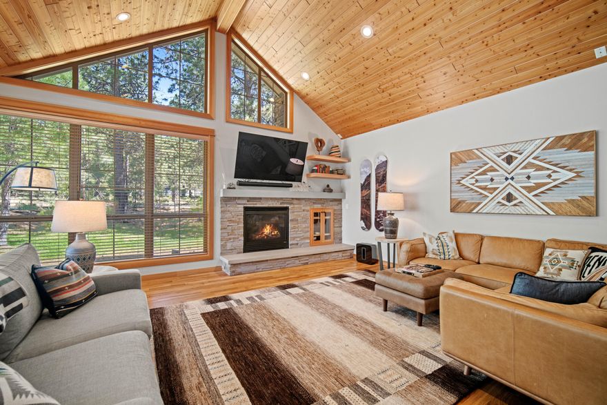 Welcome to this COMPLETELY updated Fremont Crossing! Sophisticated elegance is the vibe! The kitchen & all baths have been updated with soapstone quartz counters and tile backsplash. All new SS kitchen appliances and a new W/D. New lighting fixtures throughout including LED light mounts. Refinished hardwood floors & new carpet. The living room has vaulted wood ceilings and tons of oversized windows. Completing the living room, you will find a Sonos wireless home theater system and new gas stack stone fireplace. Upstairs you will find the spacious primary suite with east facing windows. Primary bath has dual sinks and a oversized walk-in tile shower. Junior suite also with a walk-in shower. 3rd bedroom and hall bath are also located upstairs. New hot tub in 2021. This is a fantastic investment property currently with Sunriver Resort Vacation Rentals see attached for rental history. This property is located is minutes from the Sunriver Village & SHARC - its all about the LOCATION!