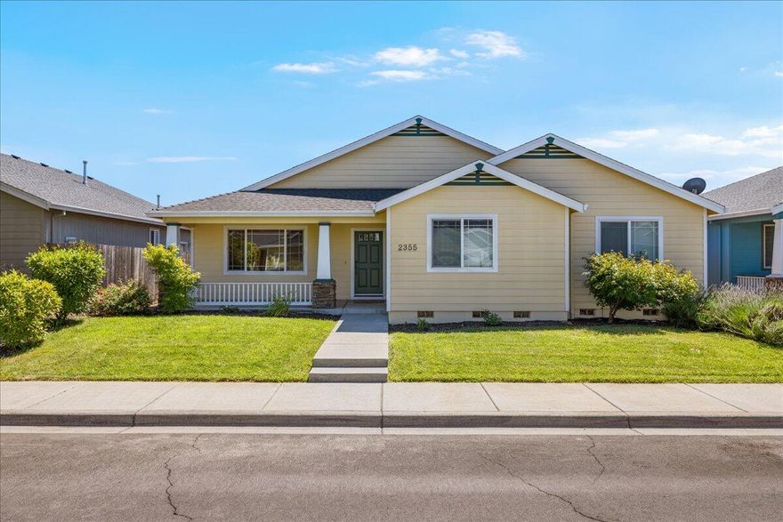 Beautifully updated Bob Fellows Construction home tucked away on a quiet street in a great neighborhood. Too many upgrades to list. Features new luxury vinyl flooring, new interior paint, vaulted ceilings, large windows, custom top-down bottom-up shades, and ceiling fan. Open floor plan with granite counters, upgraded stainless appliances including refrigerator, painted cabinets, walk-in pantry, and dining area with door to new covered patio. Easy-care yard with custom privacy fence and RV parking in back. Large primary suite with walk-in closet, dual vanity, tile counters, and new tile floors. Bathrooms and laundry also feature tile flooring. Generous guest rooms and second bath with tile and tub/shower combo. Finished 2-car alley-loaded garage with 220v 30A outlet. Peaceful setting with minimal through traffic. Spotless and move-in ready!