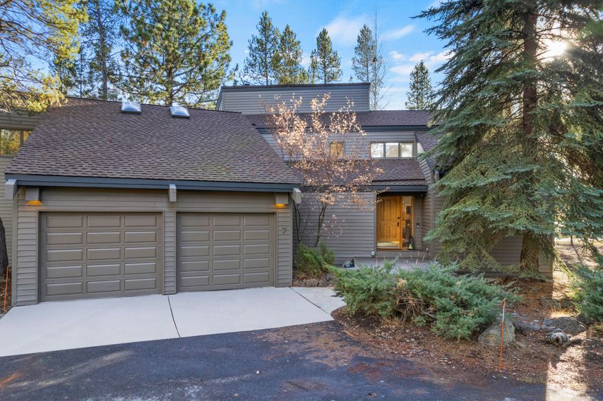 Escape to your retreat in this completely remodeled luxurious home, nestled in the pines of Sunriver! An open great room encompasses living area with rock fireplace, dining space & open bright kitchen with stainless steel appliances, quartz counters and abundant storage. Also downstairs, family area with cozy wood stove, breakfast nook,  2 guest beds, full bath, laundry room & half bath. Enjoy direct access to the peaceful backyard refuge on .41 acres with mature trees and new durable composite decking. Upstairs, a private office w/ built-ins, landing area, primary suite which includes recessed wood ceiling, full bath & closet. A gem, you will find a spacious bonus room hidden behind a secret bookcase. Steps from the Deschutes River, 45 miles of paved trails, indoor/outdoor pools, horse stables, marina, airport, golf courses, Sunriver Resort and Village Nearby. This is your turnkey home base!