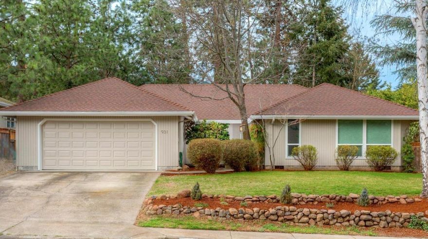 Wonderful contemporary single level home on the quiet side of Ashland. Beswick Way is a highly desired street and this home sits among mature trees on a level .24 acre lot. Step inside to an updated home that offers an open floor plan ideal for entertaining. Kitchen sits next to the large dining room that is perfect for long meals and conversation. The living room has vaulted ceilings and a wall of windows that floods the space with natural light. Retreat to the spacious master bedroom with updated bath and access to private garden area. Large second bedroom can be split into two rooms to create another bedroom or office. Enjoy the private and peaceful backyard with lovely gardens and lawn. All of this with easy access to the trail network of south Ashland yet just blocks away from Market of Choice and the conveniences of Ashland.