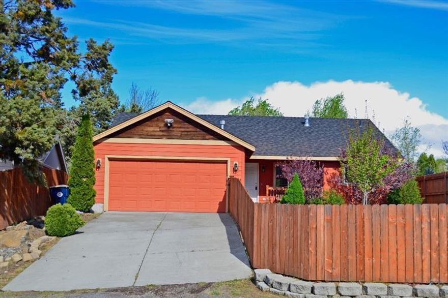 You will love the bright open floor plan of this single level home! Set way back on the lot, there is plenty of privacy and is very quiet inside. Guest bedrooms are separated from master for privacy. Home has vaulted ceilings, tile entry, island kitchen, a/c, and fireplace in the living room. Fully fenced, finished 2 car garage, landscaped, turf in backyard, and a storage shed too! Plenty of room for parking/boat/rv. You will love this very roomy move-in home!