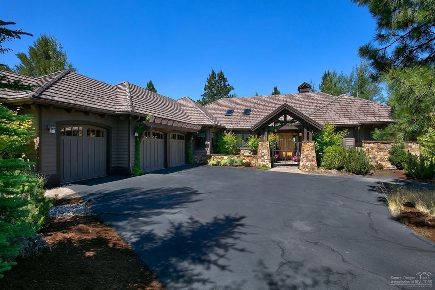 An intoxicating ambiance! This private wooded estate is located in the desirable Broken Top community, atop a 40' ridge overlooking the 8th fairway. This exquisite custom built Northwest style home exudes charm & character, a spacious Greatroom & fireplace, 3 En Suites, office, outdoor patios, all meticulously appointed of the highest quality and craftsmanship.