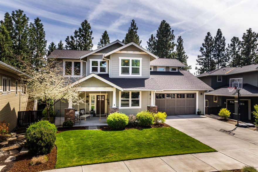 Welcoming from the moment you step foot on the front patio, this 2548 sf immaculate home is located in desirable NW Bend near scenic Shevlin Park and only 3 miles from downtown. You will find high ceilings throughout, a spacious family room with a gas fireplace and built-ins, hardwood floors, updated den/guest bedroom, an open kitchen with a large breakfast bar and dining area, and lots of natural light. Main level primary bedroom opens to a large deck-great for entertaining. Upstairs boasts two bedrooms, a bonus room with a closet, as well as a work from home space. This home is move-in ready. Imagine enjoying a morning cup of coffee on the back deck before heading out to enjoy all the activities CO has to offer. Take in an afternoon run or MT bike ride just out your front door. In the evening, invite friends for a movie under the stars in your low maintenance backyard with new turf, dog run and huge storage under deck. Come live your best Bend life!