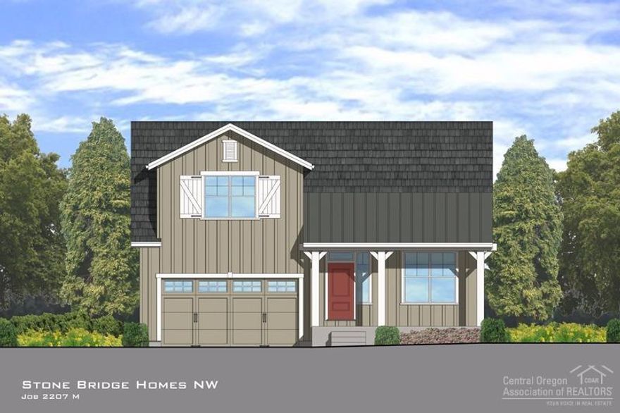 The Jones Farm neighborhood by Stonebridge Homes introduces new Earth Advantage certified homes conveniently located in mid-town, just blocks from Hollinshead Park. This Farmhouse style 2 story home features a covered entryway porch, hardwood floors, island with quartz slab, tile counters, subway tile backsplash & fireplace surround, custom cabinets, SS appliances, gas fireplace. This home has 3 bedrooms, den/4th BR, 2.5 bath & bonus. AC ready, tandem 3-car garage.