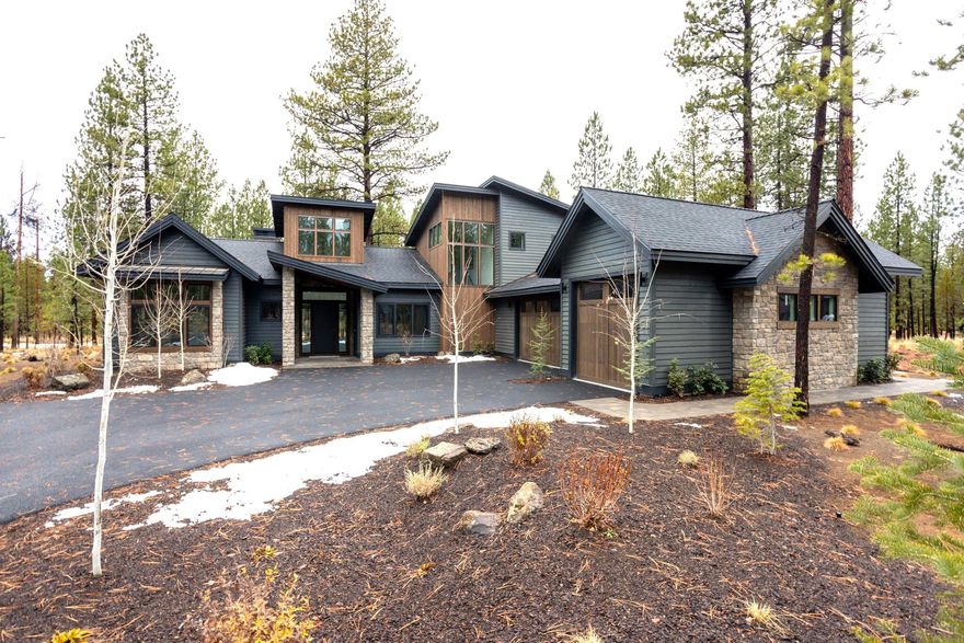 Stunning, brand new 5 bedroom, 5 bath 3911sqft contemporary mountain home nestled in the heart of the Caldera Springs Resort community.The Trillium Plan,built by Pahlisch Select, offers the perfect combination of luxury living & breathtaking natural surroundings.As you step inside, you are greeted by a grand entry into a spacious vaulted great room with open-concept living areas. A luxurious dining area with access to a covered patio creates a blend of indoor/outdoor living.The gourmet kitchen is a chef's dream, featuring top-of-the-line appliances,sleek countertops, and ample storage space.Retreat to the lavish primary suite, complete with a spa-like bathroom and spacious closet. 2 large ensuite guest bedrooms provide comfortable accommodations for family & guests.Additional versatile spaces for an office, theater & bed/bunk room.Easy access to hiking trails, bike paths, and resort amenities. Located 5 minutes to Sunriver, 20 minutes to Bend, 30 minutes to skiing.