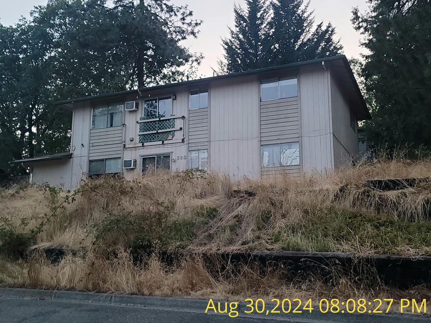 Corner lot duplex, each unit is a 2 bedroom and 1 bath consisting of 858 sq. ft.. Exterior laundry room and storage. Great potential to fix up.