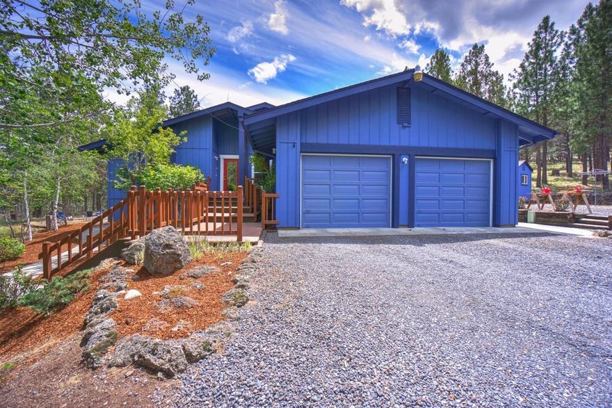 This RARE find on Bend's Westside is truly unique in it's offering of 5 acres tucked up against popular Shevlin Park & w/in 10 walking min to Tumalo Creek River. This spacious fully remodeled single level home offers 2 living areas, hardwood flooring throughout, LOTS of natural light, vaulted ceilings, A/C, new windows, cabinets, paint, appliances, lighting, tile, plumbing fix, detached 24x36' shop, multiple outbldg's, RV hookups & more. This is a true turn-key Bend gem w/ a NW Ranch style Modern Twist.