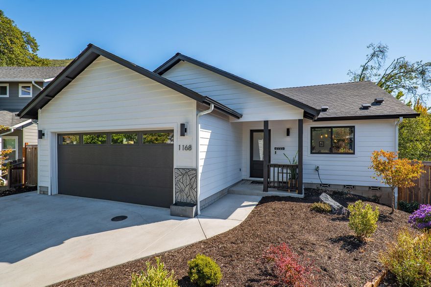 Welcome home to contemporary comfort!  You'll love living in this practically new, 2020 built home with 3 bed & 2.5 bath & 1856sf.  The warm & inviting living area flows easily from kitchen to dining area to living room.  The space is open & light filled featuring vaulted ceilings & large windows with a view of the mountains.  A cook's kitchen with modern design finishes, including a large island, soft close cabinets, & matte black GE appliances, refrigerator included!  Luxury vinyl flooring throughout the living space lends to the contemporary feel.  The main floor primary suite is comfortable with a spa-like en-suite & large walk-in closet.  Head downstairs for two large guest bedrooms, each with a large walk-in closet & sharing a jack-and-jill bathroom.  Enjoy sunsets & a nightcap year round on the large covered deck & spend your days tending plants in the tiered garden beds.  Great neighborhood at the end of a cul-de-sac & close to schools & shopping.