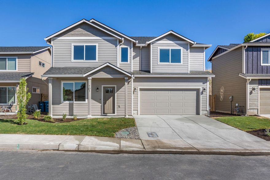 Affordable luxury built in the Stoneridge Terrace Community w/ miles of trails nearby! Spacious living both inside & out this Great Room plan. Open kitchen features plenty of cabinetry & prep space on the slab Quartz counters. Full height designer tiled back splash, breakfast bar and SS appliances. Main living spaces offer luxury vinyl plank flooring, tons of natural light and plenty of room for gathering or entertaining. Spacious Owners Suite w/ walk in closet, dual vanities & enclosed toilet area. Three additional spare bedrooms share a full bath. Laundry room + additional half bath located on the main level. Double car garage, fully fenced, landscaped w/ sprinklers and complete w/ rain gutters. Pre-wired for A/C. Don't miss this one, move in for the new year! Inquire about other floorplans in this neighborhood, still time to pick interior color packages on some! Owner Carry options available!