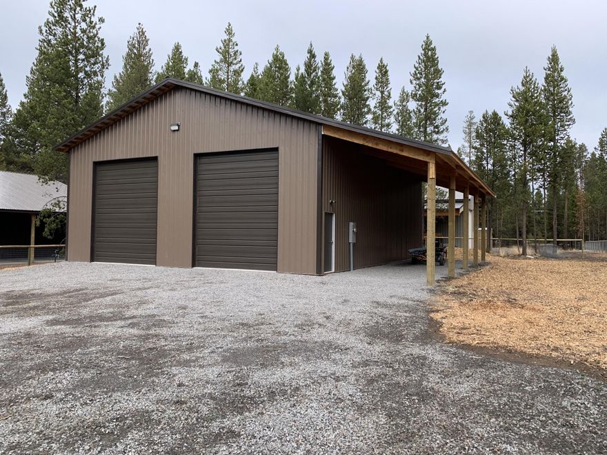Great location! Brand new 40x48 shop with 14x48 covered storage area. Fully fenced 1/2 acre property equipped with a well. Shop is not insulated and has 200 amp electric service. This is the perfect place to store all your toys for the active Central Oregon lifestyle! Easy access to Sunriver's amenities, the Deschutes River, Mt Bachelor, and all the Cascade Lakes.
