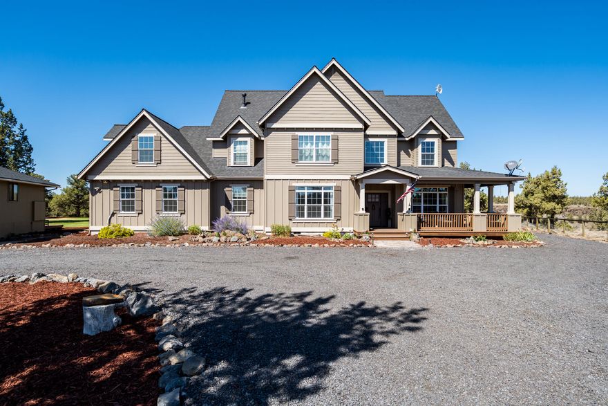 This unique & private 5 acre property on a cul-de-sac is truly amazing! From the moment you enter through the private gates to the beautiful Cascade Mountain views over the hidden canyon! This property offers everything that you would ever want! Some of the features include beautiful hickory hardwood floors, granite counter tops, stainless steel Jenn Air appliances, two primaries (one on main), fire sprinkler system, speaker & security system, tankless water heater, new roof 2020, new ext paint 2015. Mother in law quarters with bedroom, family room, kitchenette & separate entrance. Gorgeous rock hearth surrounding fireplace in the living room, office downstairs & huge bonus room upstairs. The heated almost 3000 sq ft shop/garage has a bathroom downstairs & upstairs you will find the finished loft, which is ready to make your own! Lots of parking for your RV, toys, or extra vehicles. The possibilities are endless! So much storage! Check out the virtual walk through matterport!