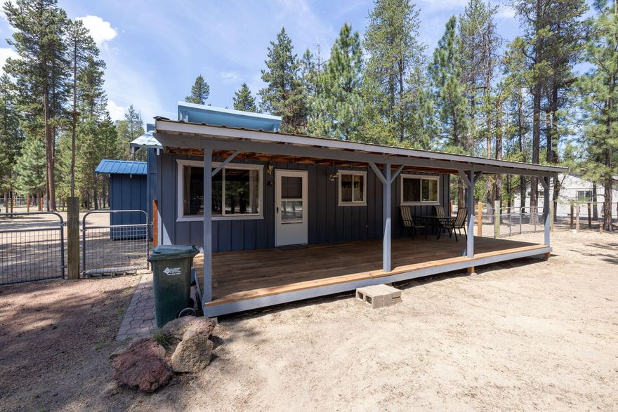 *Special Financing Available w/ use of Preferred Lender. Rate as low as 3.99%*. Pride of ownership shines in this well-cared-for 2-bed, 1-bath home on nearly an acre of level, usable land. Home features a large, inviting front porch perfect for evening relaxation, a screened-in back porch, cozy interior with high ceilings & a wood fireplace, functional kitchen, laundry, and a spacious primary bedroom. Metal roof and recent interior and exterior paint help to make this a true turnkey property—nothing left to do! Fully fenced backyard, circular driveway, and full RV hookups add convenience and flexibility. Excellent storage options include a well-built large shed and a separate workshop with 220 power and lean-to. Located in a quiet, safe neighborhood with a strong sense of community, just 15 minutes to Wickiup Reservoir and close to BLM land for outdoor recreation. A peaceful and practical place to call home, inside and out.