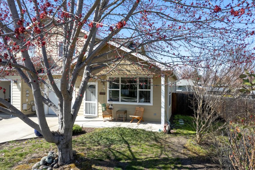 Bright and sunny 3 bd, 2.5 bth townhome with 1514 sq.ft. Lovingly cared for and move in ready! Built in 2003. 2 story with attached single car garage. Master on the main level. 2 beds and full bath plus a reading nook with cable outlets upstairs. Natural gas and central air. Laundry room with pantry just off of kitchen. All appliances included. Fenced backyard with plenty of room for gardening or relaxing. There is a community park to play in just down the road.