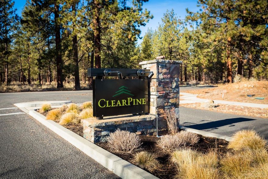 Phase V lots now available in ClearPine! This highly sought after newer neighborhood offers diverse designs and quality construction. Each home is required
to attain Earth Advantage Certification. ClearPine provides neighborhood access to hundreds of acres of National Forest trails, a neighborhood park with a covered pavillion and community BBQ, a bocce ball court, play structure and a large gathering area for residents to enjoy the outdoors, all while still being just steps away from historic Downtown Sisters.