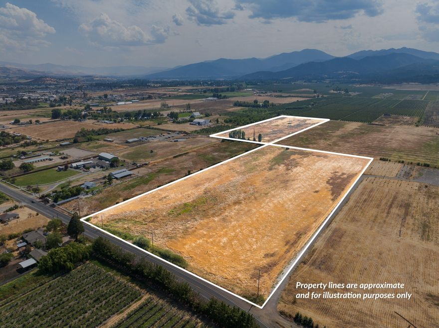 Located just south of South Stage Road in Medford, this 23.46-acre property offers a rare opportunity for boutique-scale agriculture in the Rogue Valley. Comprising two tax lots (13.24 acres and 10.22 acres), the land is level with convenient access via a dirt driveway and recorded easement. At an average elevation of 1,470 feet, the property is well suited for a range of agricultural uses. Zoned EFU, it is defined by an equal mix of Class I and Class II soils—among the highest-quality farmland in the region. Water rights through the Medford Irrigation District provide the foundation for vineyard planting, orchards, row crops, or pasture. With no irrigation infrastructure currently in place, an incoming operator has the opportunity to design a system tailored to their needs. Affordable in scale yet rich in potential, this property offers an accessible entry point into the Rogue Valley's strong agricultural community.