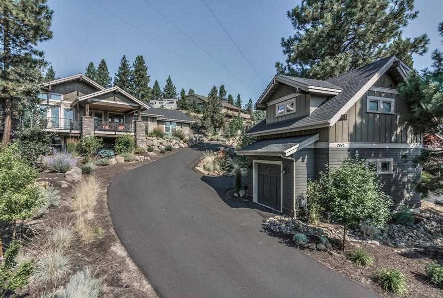 Stunning mountain modern home with open concept and expansive outdoor living space. Chef's kitchen, spacious dining room, vaulted living area accented with clean color palate and warm woods. Single level living with main floor master and office or 4th bedroom. Bonus room and 2 beds on the lower level. Property features the only permitted accessory dwelling unit and fully permitted STR in Shevlin Ridge. Income with Airbnb, mother in law suite or home office. Just steps away from Shevlin Park.