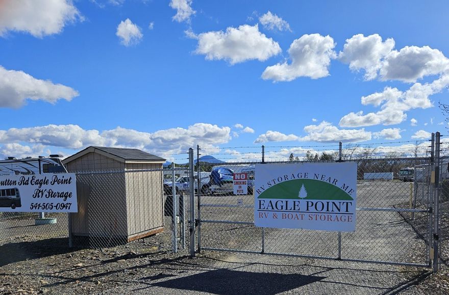 Investors! Eagle Point Boat & RV Storage is on the market! 126 spaces, 12' x 25' - 12'x 40'. Security-built in 2018. High demand occupancy. Minimal expenses, and easy management are pluses for this rare opportunity. Precision Gates and fencing, with a full wed-based Arlo Camera Security system. Easy Tenant Keypad entry. Added safety by a night firm security drive-thru. Some room for potential expansion.
