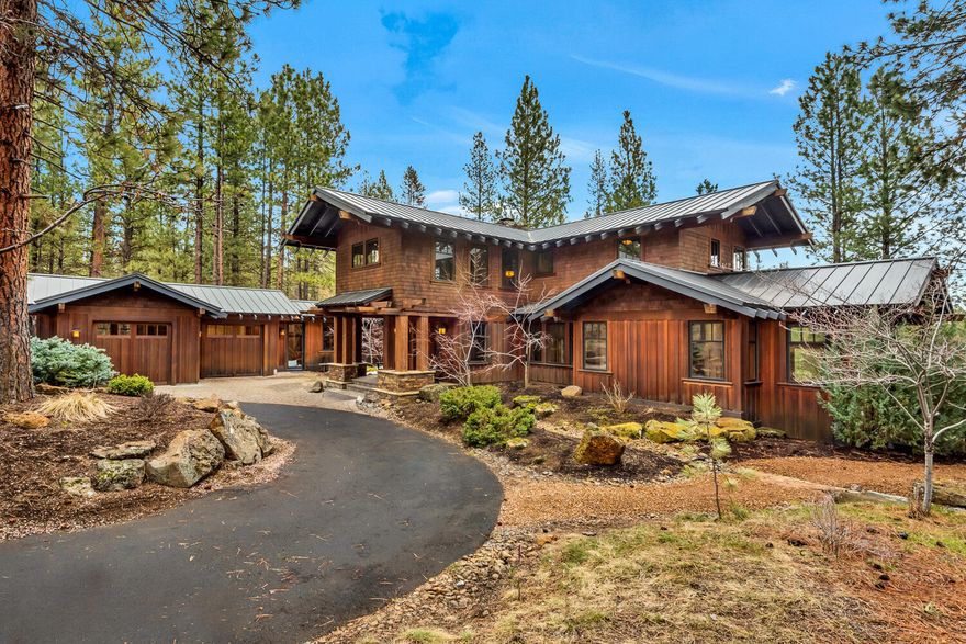 Extravagant river front estate with Deschutes River frontage just a short distance downstream from the confluence with Fall River. A secluded and peaceful acreage that
adjoins public land (an undeveloped portion of LaPine State Park) to the west & north, and county land to the east. A very secluded and peaceful location. Quality craftsman- styled home designed by Tozer Design, and constructed of the highest quality. Quality hardwood flooring throughout, wood framed windows, and stone fireplace with propane starter. The outdoor patio is perfect for summer entertaining, it includes a 9.5 foot diameter hot tub mounted at the patio surface. There is a water feature adjacent to the patio. In addition to a spacious primary bedroom with abundant windows looking out at the river, there is a second ensuite bedroom for your guests.
Paved access to the doorstep. A short walk takes you to a seldom fished section of Fall River. Enjoy over 140 feet of Deschutes River frontage.