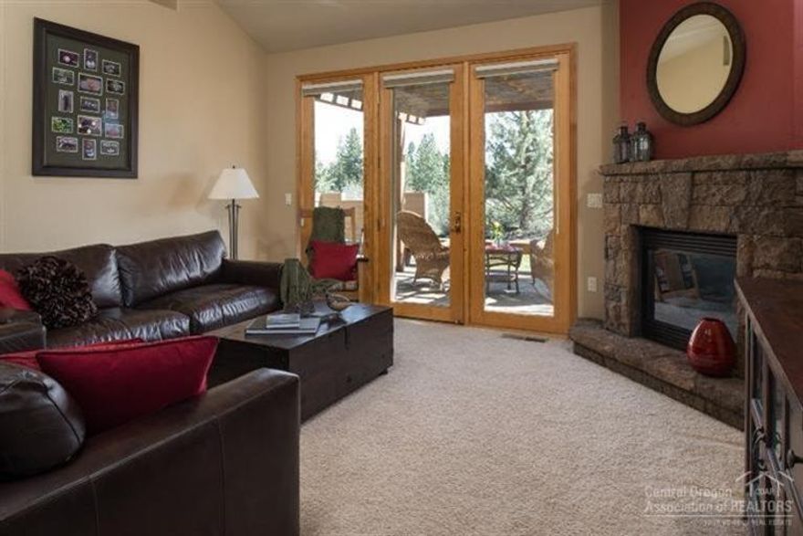 Beautiful Whisper Ridge Townhome in the gated golf course community of Broken Top. This lovely unit offers views down the 18th fairway. Interior features include maple cabinetry, tile kitchen countertops w/ wood floors, built-in buffet with granite countertop, stainless steel appliances, tile bathrooms, and 3 master suites, Inviting vaulted great room with gas fireplace, A/C, wood wrapped windows & sliders. Enjoy the spacious decking with the golf course view as well as community amenities.