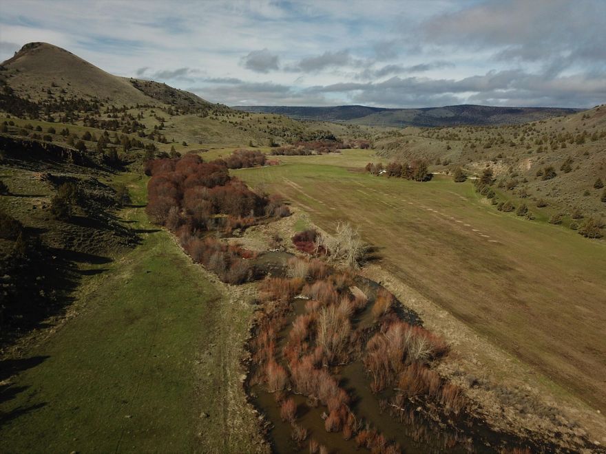 Priday's on Trout Creek is a must see Northern Central Oregon ranch. Conveniently located an hour and a half from Bend, Oregon and about two and a half hours from Portland, Oregon make this ranch an easy choice. With over 5.5 miles of Trout Creek running through it, this property offers some great fishing opportunities. In addition, Trout Creek supplies water for 150± acres of irrigated fields that produce quality alfalfa and grass hay. With the abundance of wild turkey, mule deer, antelope, aoudad (barbary sheep) and Rocky Mountain elk, this is a hunter's dream and includes 5 L.O.P. tags (buyer to confirm with ODFW). This ranch has historically been a great cattle producing ranch which has created minimal hunting and fishing pressure. Priday's on Trout Creek... a private location, unlimited recreational opportunities, a convenient location and multiple income producing opportunities. What more could you want!?