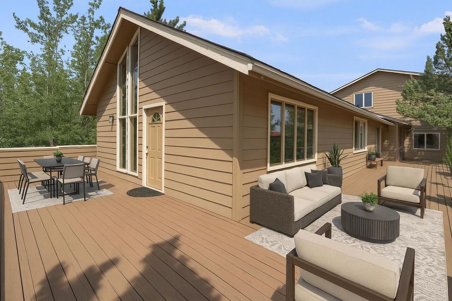 Set on an expansive 0.46-acre lot in the heart of Bend, this 3-bedroom, 3-bathroom home offers 2,112 sq ft of charming, light-filled living space with cathedral ceilings and stunning Cascade Mountain views. Recent upgrades include a brand-new roof, skylights, and newer siding. The layout features a newly built oversized two-car garage with a fully finished living space above ideal for multi-generational living, guest quarters, or home office space. The large lot provides plenty of room for a shop, along with space for gardening and outdoor entertaining. perfect for those needing extra workspace or hobby areas.