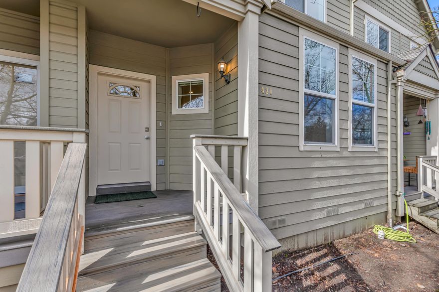 Well-maintained townhome directly across from Ashland's 40-acre North Mountain Park, centrally located within five minutes of shopping, dining, schools, and downtown entertainment! Main level with rebuilt steps to covered front entry, new waterproof vinyl plank floors, updated lighting, open living and dining, kitchen with oak cabinets, double sink, dishwasher, electric range oven, refrigerator, powder room with pedestal sink, and one-car garage. Upper level with all new carpet, spacious landing office or media area, vaulted primary suite with ceiling fan, walk-in closet, full ensuite bathroom with shower, vaulted guest bedroom with closet, full guest bathroom with tub shower, and laundry closet with washer and dryer included. Private fenced yard across from common area with seasonal creek. Association dues of $422 per month cover all exterior maintenance including siding, paint, roofing, common area landscaping, reserves, and insurance for Mountain Creek Estates. Inquire for details!