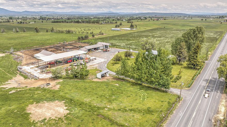 Owner terms available at 5% interest. Prime Powell Butte, Oregon farm/ranch for sale with high visibility and easy access, perfect for hay sales or purebred operation! This amazing ranch/farm features a nice 3,204 square foot home with 5 bedrooms & 3 bathroom, allowing plenty of room for the entire family. This 114 acre property includes 108 acres of COID irrigation. Irrigation is delivered by a 2018 3-tower Reinke pivot with its own 10hp pump, & 3 wheel lines with irrigation pods & handline on a 20hp pump. Both pumps have Clemens self-cleaning suction screens. Additional improvements include a small horse barn, steel hay shed (built in 2006), nice 2 bay shop with equipment shed attached, calving barn with sweep style head catch, nice set of working corrals with a manual squeeze chute, feed bunks & a truck/trailer load out. This farm/ranch is turn-key & ready for a new operator, with amazing Cascade Mountain views.