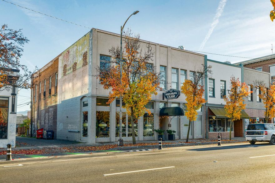 BACK ON MARKET AT NO FAULT OF THE PROPERTY. Long established updated downtown building in the heart of Medford. The icon Bohemian Club building is a retro fitted restored vintage building. The uses could be many. It is 2 stories with 2 stairwells. Currently a bustling restaurant with a full-size kitchen with 6 wolf burner oven /range,1-2 bin gas steam table, wolf salamander,1-4 burner wolf range, dishwasher, refrigerator, and list of bar equipment. Bar, and storage Event upstairs for small events. Outdoor patio with pollinator gardens. If interested separate leases can be done for each level- contact Listing Agent for pricing.