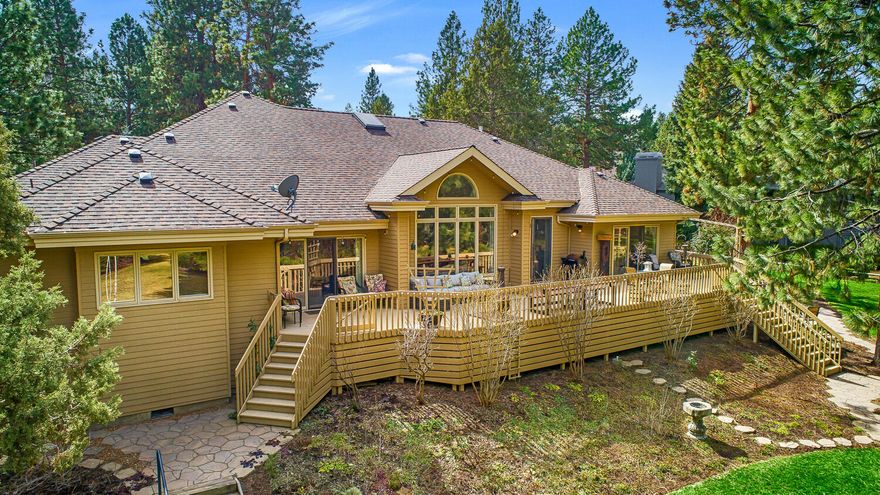 Experience luxury living in the prestigious Mountain High community of Bend! Lavish, meticulously maintained interior boasts a breathtaking vaulted great room, gourmet kitchen for the most dedicated of home chefs, and an opulent primary suite. Elegant, tasteful finishes throughout, including marble flooring, jetted tub, stainless steel appliances, formal and informal entertaining space. With ample natural light and lovely views from every room, the sumptuous interior is equally balanced with an exquisite outdoor living experience. An expansive deck overlooks beautifully landscaped grounds while paver patios and walkways surround stunning seasonal blooms and charming water features. Community amenities include pool, pickle ball and tennis court access. Please call today to schedule a showing!