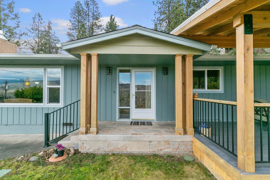 Views, views, views. This gracious single level home has the luxury of indoor to outdoor living. This home takes full advantage of the views of the Cascade Mountains and Grizzly Peak. There is a lovely front deck which invites you to linger and take in the surrounding beauty. The living room has a cozy separation from the TV area to the family room with a gas fireplace The dining area is open to the kitchen and has wooden French doors which lead outside to a covered patio. The gourmet kitchen has long work areas, granite tiled counter tops, lovely light colored cabinets. Enjoy the landscaped back yard with rock walls from the large kitchen window. A total of 3 bedrooms, includes 1 ensuite with French doors leading to the lovely garden. The other 2 bedrooms are generous in size. Relax at ''The Crow's Nest'' which is up the path & takes in the valley views below you. The second garden area is a covered patio which has a high wooden ceiling and multiple skylights. 2 car garage with sauna.