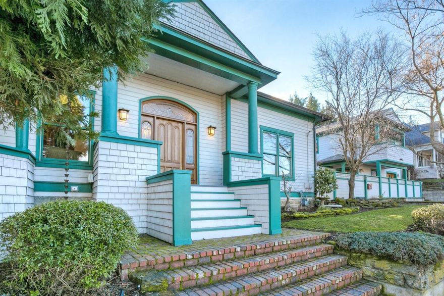 Exceptional opportunity to own the historic 'Alice Foster House' with fully renovated detached ARU permitted for Traveler's Accommodations, located directly across from the Ashland Library! Main residence on Gresham Street with charming wrap-around covered porch, original solid fir floors, built-ins with leaded glass display cabinets, wood-wrapped windows, spacious living room, formal and informal dining areas, kitchen with butcher block island, walk-in pantry, half-bath, two main-level bedrooms with full bathroom, and a wide stairwell to two upper-level bedrooms with additional full bathroom. Detached ARU on Hargadine Street rebuilt in 2014 with a complete kitchen, alder cabinetry with glass displays, solid oak flooring, shoji screen skylight, full bathroom, French doors to private private covered view balcony, plus a tiled main-level studio or bedroom and additional full bathroom. Fully fenced private brick courtyard and three off-street parking spaces. Inquire for details!