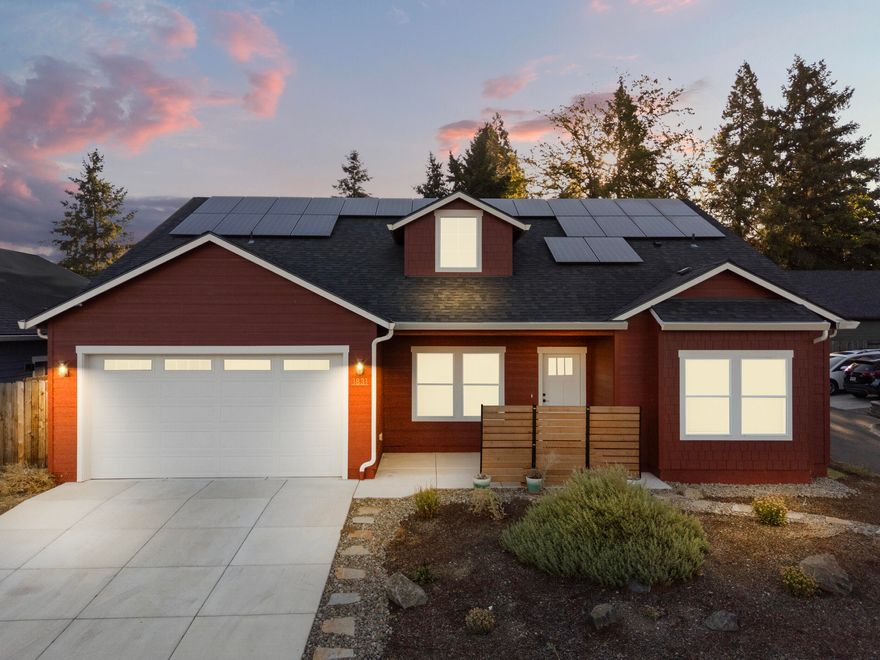 Welcome to 1831 Dulcimer Lane in Medford! This 4-bedroom, 2-bath home features a bright, open floor
plan filled with natural light. Enjoy low power bills with a fully paid-off solar system and battery backup that could provide energy during outages. The beautiful primary suite includes a spacious bathroom retreat, while three additional bedrooms offer flexibility for family, guests, or office space. Low-maintenance landscaping with turf keeps the yard looking great year-round with minimal upkeep. Conveniently located near historic Jacksonville, wineries, shopping, schools, and medical services, this move-in ready home combines comfort, efficiency, and Southern Oregon living.
