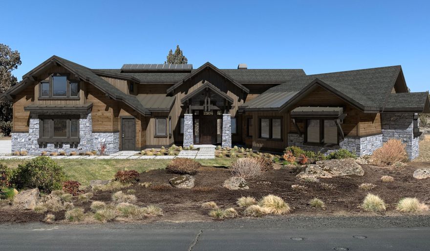 New construction in the gated community of Brasada Ranch. Built by Trailhead Design + Build, who teamed up with local architect Mt Bachelor Design Studio to create a beautiful  3091' home design. This home aligned  with a paramount view of Mt Jefferson through a 16'x9' high bi-fold door from the Great Room onto the patio for warm summer nights, and wide open entertainment. Surrounding views of the Cascade Mountains from the upper level deck and bonus room. 5 Bedroom, 3.5 bathrooms, 2375' of lower living space, 716' of bonus living space above the garage with a separate entrance for office, short, or long term rental. Built right into the rock set for a solid foundation. Over-sized 999' garage. An abundance of light and energy star efficient standards create an enduring home to provide a sanctuary in the High Desert. Specific custom design changes allowed with allowances prior to finish and within the cutoff timelines set in contract. Framing is now complete. Club INCENTIVE INCLUDED.
