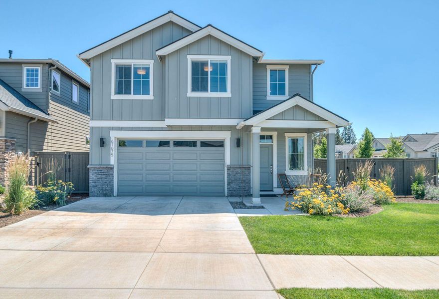 Located in a desirable Bend neighborhood, this well-maintained home features fresh interior paint and a bright, open layout designed for comfortable living. The kitchen flows seamlessly into the living area, highlighted by a cozy gas fireplace and access to a covered patio and landscaped backyard—ideal for relaxing or entertaining. Upstairs offers a versatile loft and a spacious primary suite with walk-in closet and private bath. Charming exterior details, thoughtful finishes, and a warm, welcoming feel make this home truly special. Enjoy mountain views and a family-friendly setting across from Larkspur Community Center & Pool and just down the road from the new Central Library at Stevens Ranch. Minutes to the Old Mill District, Deschutes River trails, and downtown Bend.