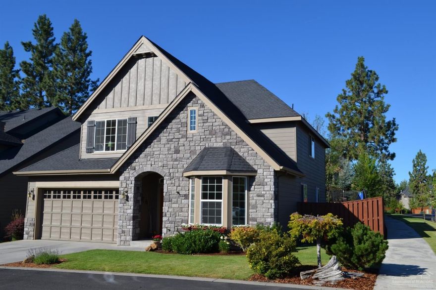 Situated on a large fenced -in corner lot in SW Bend, well designed NW Traditional home. Dbl door den off the entry with a pass through to the formal dining and large open island kitchen with SS appliances , Casual eating bar and an informal dining area. Guest quarters on the main + 3 bedrooms upstairs. Spacious mstr suite features a coffered ceiling, dbl vanities, soaking tub & walk in closet. Cherry HW Floors, A/C, and a large outdoor paver patio w/ a gas fire pit complement the outdoor living area.