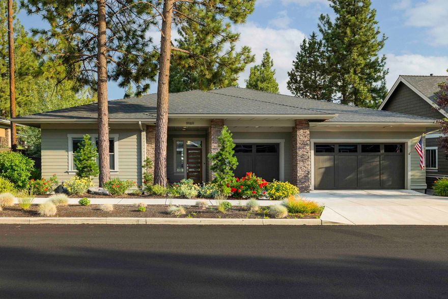This stunning, single level home with an oversized 3 car garage in NW Bend was built to earth advantage standards and has been meticulously maintained. The kitchen is gorgeous with an oversized quartz island, full back splash, Jenn-Air appliances, extensive cabinetry, and large walk-in pantry. The master suite has nice separation from the other bedrooms and is generous in size with radiant floor heat, soaking tub, full tile shower, and spacious closet with built ins. The 10' ceilings throughout create an open and airy feeling with upgraded lighting, built in speakers, and dual zones for heating and cooling. Outside you will find a fully fenced backyard with a large aggregate patio, mature landscaping, and a clear view of Mt. Bachelor between the trees. This awesome location is less than 1 mile to the serenity of 981 Acres known as Shevlin Park with abundant mountain biking and hiking trails.