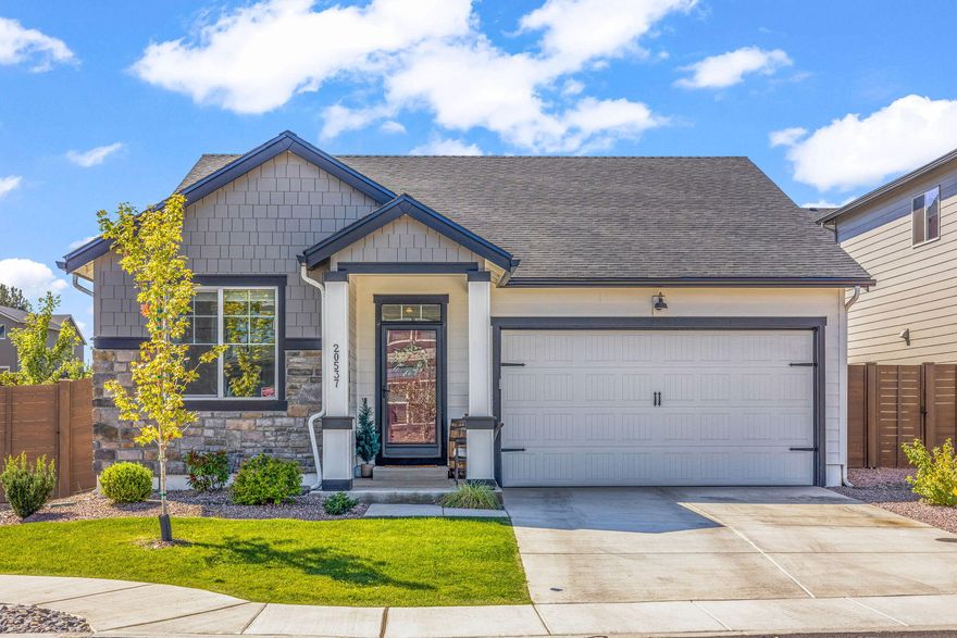 Better than new 1,435sf home in Stone Creek! Corner lot provides extra open and bright feel to this beautiful home. Glass storm door and LVP floors welcome you in, and the kitchen will keep you here! Matte white GE Cafe appliances, modern painted cabinets, quartz countertops, gold hardware, and the cutest pantry make this space the true heart of the home! Large dining space and island seating offer plenty of room for entertaining; open living room w/ electric fireplace keep things cozy and homey. Two bedrooms located at front of home, w/ Primary suite tucked away at the back - creating great bedroom separation for families, guests, or home office set up. Primary en suite w/ dual vanity and walk-in featuring California Closet systems completes this restful space. Step out to the back patio and Trex deck with well planned landscaping - perfect for evening cocktails, morning coffee, or a pup hangout anytime! Located just one block from CO Canal Trail and 1/4 mile from Silver Rail Elem!