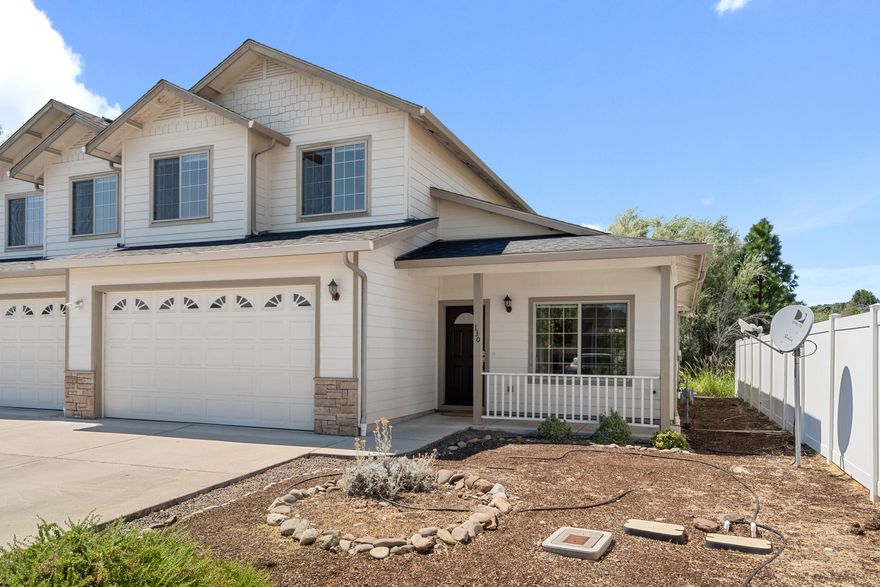 This house comes with a REDUCED RATE as low as 5.875% (APR 6.114%) as of 08/26/2025 through List & Lock™ . Same unit next door appraised at full price! 
 This move in ready 3-bedroom, 2.5-bathroom townhome is a unique find at the end of a culdesac with ample space and elbow room from neighbors. The nice open floorplan features a primary suite and full bath with double vanity and walk-in closet on the main level, as well as a half bath off the hallway from the kitchen and living room. Upstairs, two additional bedrooms share a spacious full bathroom and landing area. Step outside to a covered backyard patio, perfect for relaxing while taking in the beautiful views. With proximity to Eagle Point High School, this home offers both comfort and convenience.  The downstairs LVP flooring is brand new giving a fresh feel upon entering the space. NEW ROOF in 2022