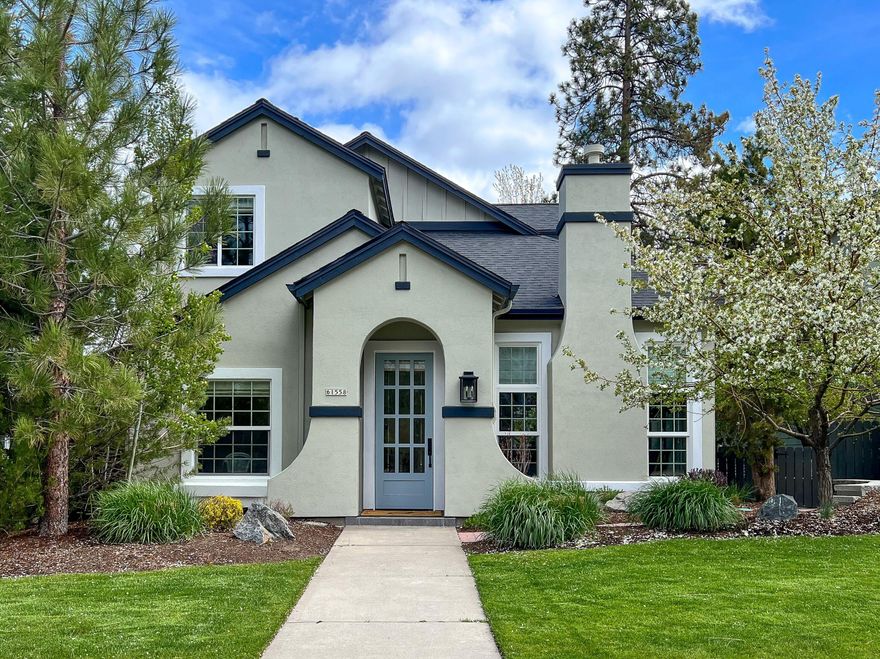 Beautiful contemporary remodeled 3 bedroom home located in the highly desired Parks at Broken Top on Bend's Westside. Nestled across the street from one of three expansive green parks within the neighborhood, this completely remodeled home feels like something out of a Nancy Meyer's movie. Designer kitchen features exquisite lighting fixtures, quartz marble counters, new cabinets and top of the line stainless appliances. Open great room and adjacent gathering areas are bright and inviting. All new light wood flooring throughout the entire home with remodeled bathrooms with stunning design details. Gas fireplace in the great room and upstairs master suite create the perfect cozy setting for cool evenings. Floor heat in bath. Private gated backyard with large seating area. New roof, new A/C and heating system.