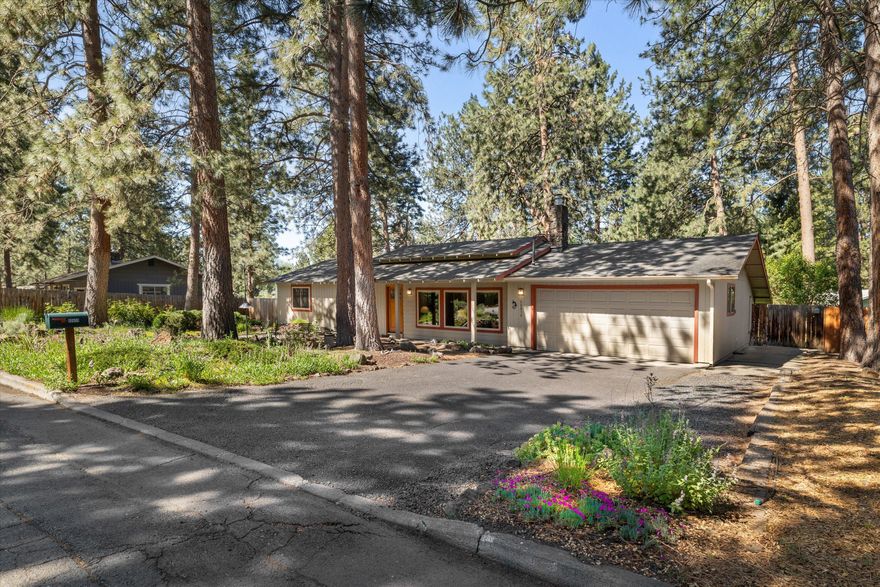 Extraordinary park-like setting - This beautifully updated single-level home offers a peaceful, park-like setting on 0.27 acres beneath majestic Ponderosa pines. With 3 bedrooms, 2 full baths, and a large den, the floor plan provides flexibility and comfort. The remodeled kitchen features Brian's Custom cabinets, quartz countertops, and modern finishes from a full 2015 renovation. Interior highlights include oak wood floors, tile & new 2020 windows. Step outside to a serene backyard oasis w/ paver patios, lush landscaping, and a natural garden feel—ideal for entertaining or unwinding in nature. The front yard also features pavers, enhancing the home's charm and curb appeal. Complete with an attached garage and room for RV parking, this property blends upgraded living with outdoor tranquility. A rare opportunity to enjoy both style and setting in one of the area's most peaceful pockets. Home comes fully furnished.