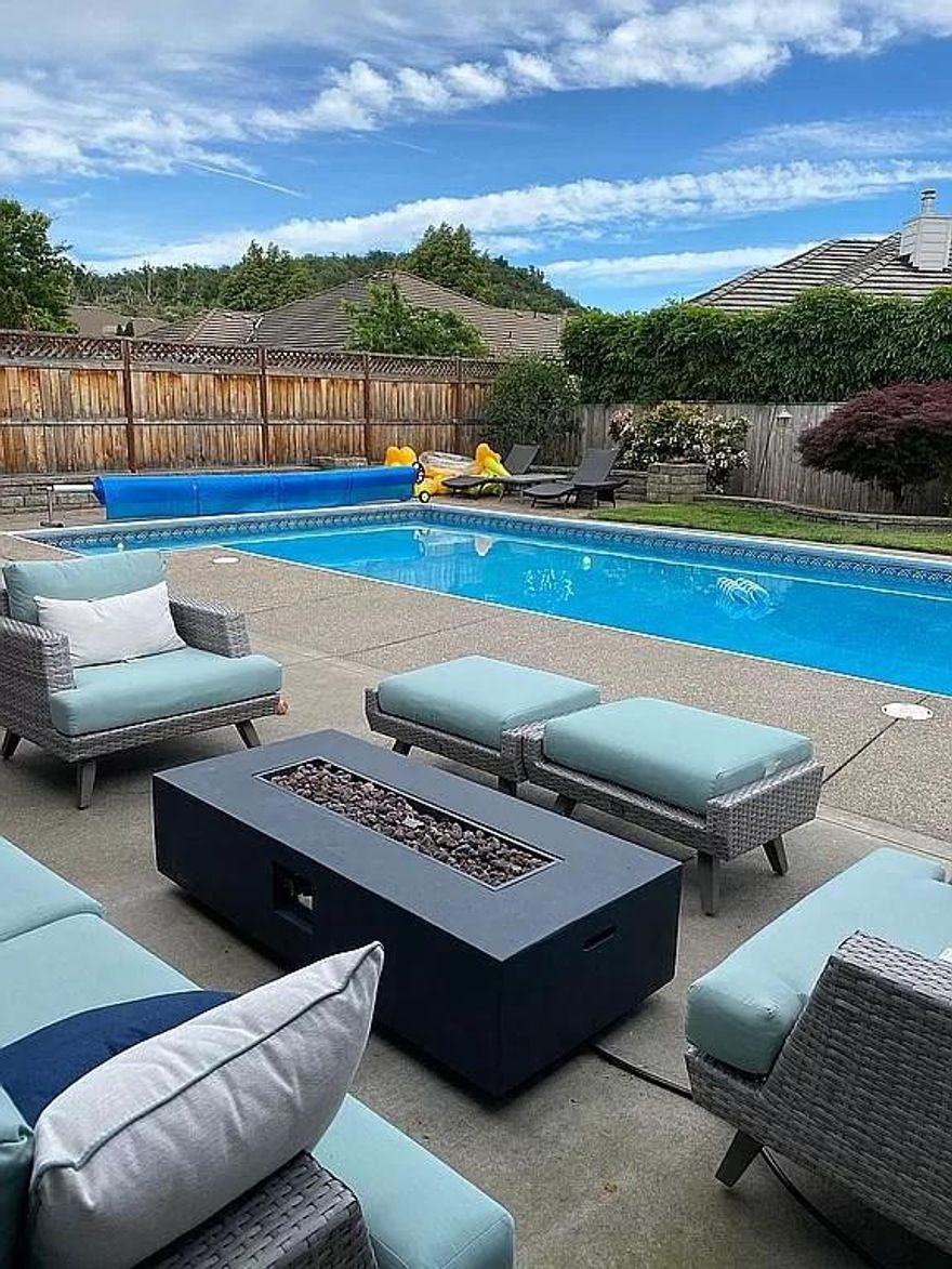 This beautiful home is the one you've been waiting for! Lovely, updated, single level home in Brookdale Meadows offers 2075 SF, 4 bedrooms, 2 full baths, large .21 acre lot and 2 car attached garage. HUGE in-ground pool, hot tub, amazing back yard with covered patio, built-in fire pit and mature landscaping. Gorgeous remodeled kitchen with high-end finishes in 2018!
New retractable awning over the back patio, new fencing, pool recently re-lined and new pool pump/filter!
This one won't last! Your buyers will not be disappointed!