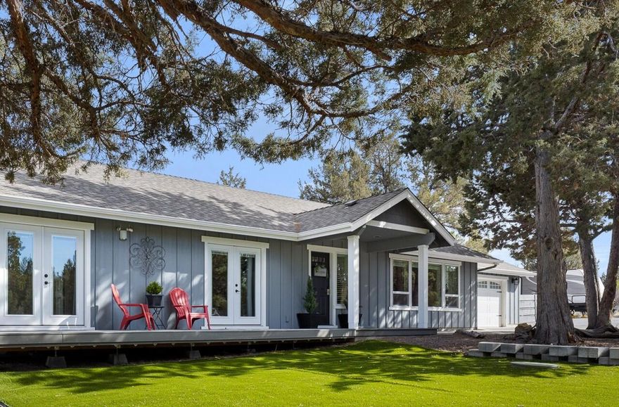 Now available in the Coveted SUNDANCE Subdivision! This spectacular, fully updated home seamlessly blends modern comfort with natural beauty. Spanning 1,800 sq ft, this home features: fully updated kitchen, 3 updated bedrooms, with French doors/ceiling fans, 2 updated full baths with tile showers, and a convenient laundry room. Set on 4.55 picturesque acres, this property offers exceptional versatility. It includes three outbuildings—a workshop, a lounge, and a large storage shed. Plus 30AMP RV parking and additional electrical for future expansion. Zoned RR10, it is perfect for horse enthusiasts, with ample space to add stalls or an arena. The outdoor spaces are truly exceptional, designed for both relaxation and entertaining: A 430 sq ft paver patio, a 1,190 sq ft Trex deck with an additional sun deck, and a 3,024 sq ft AstroTurf lawn for effortless maintenance.
Automated sprinklers on timers in the front and backyard. This rare gem is move-in ready and waiting to welcome you home!