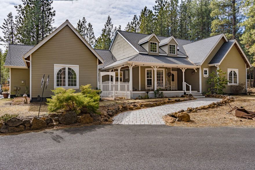 Beautiful custom built energy efficient home nestled among the Pine trees in Crossroads. Gourmet Kitchen features SS appliances, granite countertops, Wolf range, Advantiam GE oven, BBQ grill/griddle, double dishwasher and pull out drawers. Wood floors throughout the home and newer carpet in bedrooms and front room. Master bedroom has a gas fireplace and french doors that lead out to the expansive back deck. Master Bath has marble floors and marble countertops with 2 walk-in closets and a therapeutic tub. Whole house filtration system for quality air. Home is situated on 1.07 acres. This property is fully fenced and gated with a fenced off area for dogs/horse. 3 car garage and detached 576 SF shop with paved parking area for an RV. Just minutes from downtown Sisters, great place to live and play!