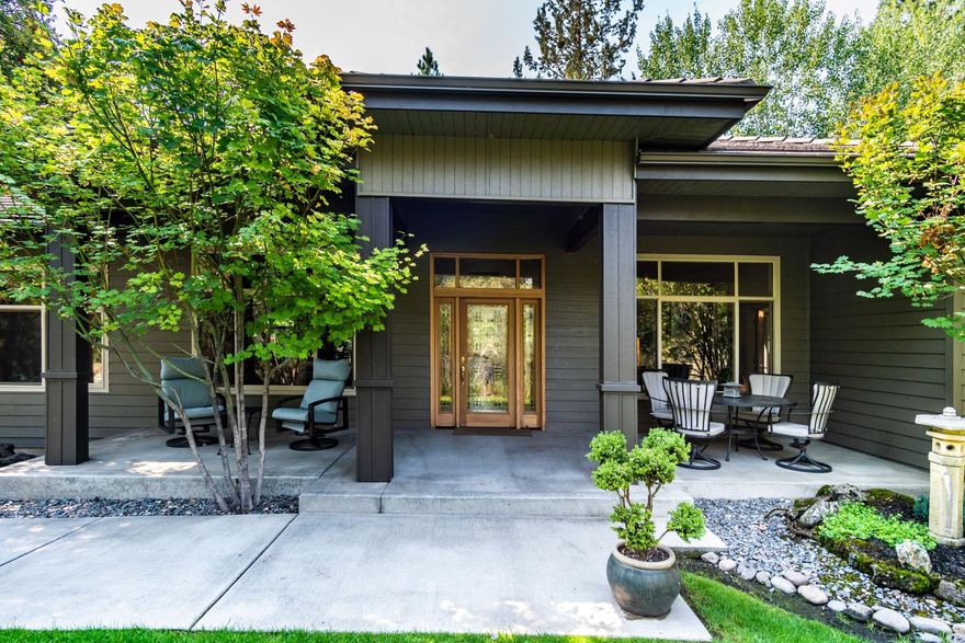 NW Bend Single Level Home on rare ½ Acre Parcel that abuts 43 Acre Bend Park & Rec Land including Sawyer Park! Immerse yourself in the serenity of this beautifully maintained and turn-key private oasis that backs right up to the Deschutes River Trail system. As you go inside from the front private covered patio, you'll delight in the large open great room design and expansive feel that looks right out to the private zen-like rear patio. Kitchen has been updated with solid granite counters, stainless steel appliances and large format tile floor. Gracious master suite complete with a walk in California Closet system, an oversized jetted soaking tub and a see through fireplace. Properties like this don't come available very often...See it before it's gone!