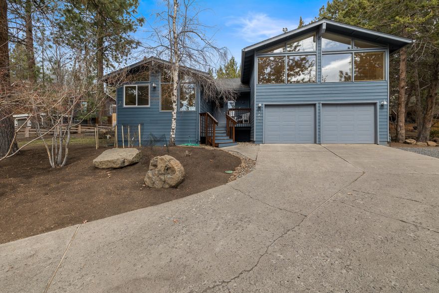 Imagine a home in the hills. Imagine sunlit interiors. Imagine a turn key vacation rental. Turn your imagination into reality today! Step into soaring living spaces and comfortable private quarters surrounded by plenty of outdoor elbow room. Updated baths, a delectable kitchen with stainless appliances and quartz counters, plus central fireplace with Heat&Glo insert ensure enjoyable daily life. A versatile flex room with private patio can serve a multitude of uses from game room to work at home space. Impress friends & family with your grilling skills on the tiered deck or sit back and enjoy local wildlife viewing. The reviews are consistent and rave about this 5-star accommodation that is secluded in the pines, yet a mere mile to Downtown Bend and within gratifying proximity to the best of Bend. Rare transferable STR permit makes this an appealing investment choice not to be missed!