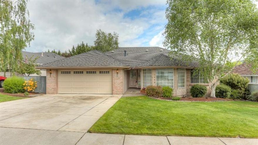 One owner home 1st time on the market in Brookdale Meadows. Built by Mahar Construction. Hardwood floors in entry, kitchen & breakfast room. Tile kitchen counters. Formal dining room with wainscoting. Formal living room, vaulted ceilings in family room with brick fireplace & gas log insert, skylights, slider to covered deck with natural gas BBQ, fenced backyard with timed sprinklers and garden area. Energy efficient built home, 2 X 6 construction. Large windows, updated 90% efficiency gas forced & gas heater plus updated A/C system. Good sized finished 2 car garage with pull down staircase for storage. Beautiful solid 6 panel doors, nice size master with walk in closet, double sinks & large shower. Refrigerator is included in the sale. Seller will give buyer a $7000 credit towards new carpet at close of escrow with acceptable offer.