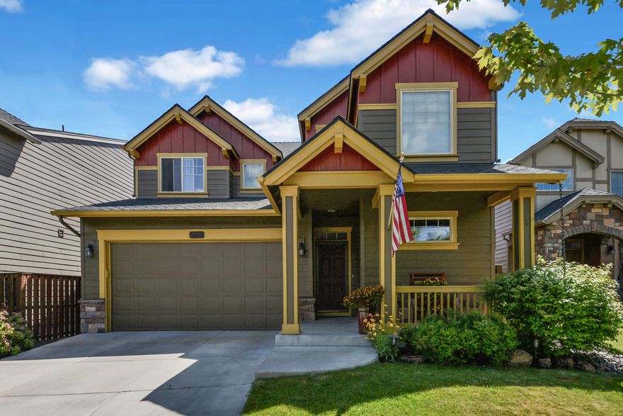 Immaculate Sun Meadow home with primary bedroom on main floor. Walk into two story entryway from the covered front porch. Wonderful features like black stainless appliances (new in 2018), air conditioning, insulated blinds, and more! Walk to the community pool, parks, nearby school. Peaceful, fenced and landscaped backyard with pavers and garden. Newly painted in June 2020 and a new roof in 2018. Open great room floor plan on main floor with breakfast bar, fireplace, soaring ceilings, laundry and primary suite. Upstairs is 2 guest bedrooms, full bathroom and a bonus room (could be 4th bedroom). This one has it all! Please see the 3D walk- through!