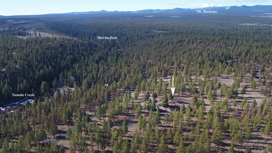 Perfect location near Shevlin Park and Tumalo Creek, and 10 minutes from city center. Peaceful setting on 9.9 acres of ponderosa pines. ICF construction with heavy insulation, very low energy bills. New Jeld-Wen windows in 2019, new Kitchenaid appliances, painted in 2021 and water heater in 2019. Two large bedrooms plus den/office. Oversize garage, plus detached tool shed. Buried propane tank serves BBQ, range and stove in LR. 'The Farm' consists of nine large parcels, allowing for plenty of privacy and room to breath. This property has been ''fireproofed'' with removal of brush and many junipers. Bike or hike forever right out your front door. Rear deck reinforced and wired for hot tub.