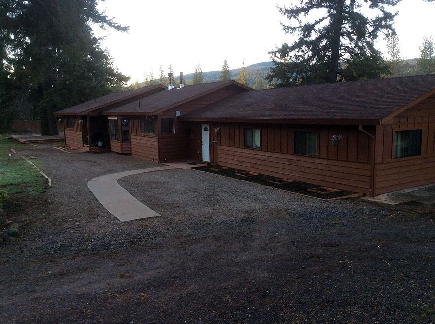 Rural ranch style home is East of Butte Falls on the way to Willow Lake. Property has privacy fencing, horse shelters with electric fencing, garden area, large fire pit with rock windbreak all on 7.1 acres with Bowen Creek running through the back. Good sized out building with 3 enclosed bays used as a workshop, hay storage and tack room. Two well buildings with strong well per seller. Home has oak cabinetry with in the kitchen, butler pantry, dining area, hobby room, open floor plan with large windows, attached deck out the back. Bamboo and tile flooring throughout. One owner is a licensed Realtor in the State of Oregon.